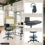 Black TOP WORK B counter chair with foot ring and height adjustment by hjh OFFICE (AI-generated image)