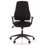 Black Professional Office Chair PRO-TEC 100 with armrests and five-caster base by hjh OFFICE – 360-degree view (front view 0°)