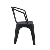 Black Bistro chair Vantaggio Poly with integrated plastic backrest by hjh OFFICE