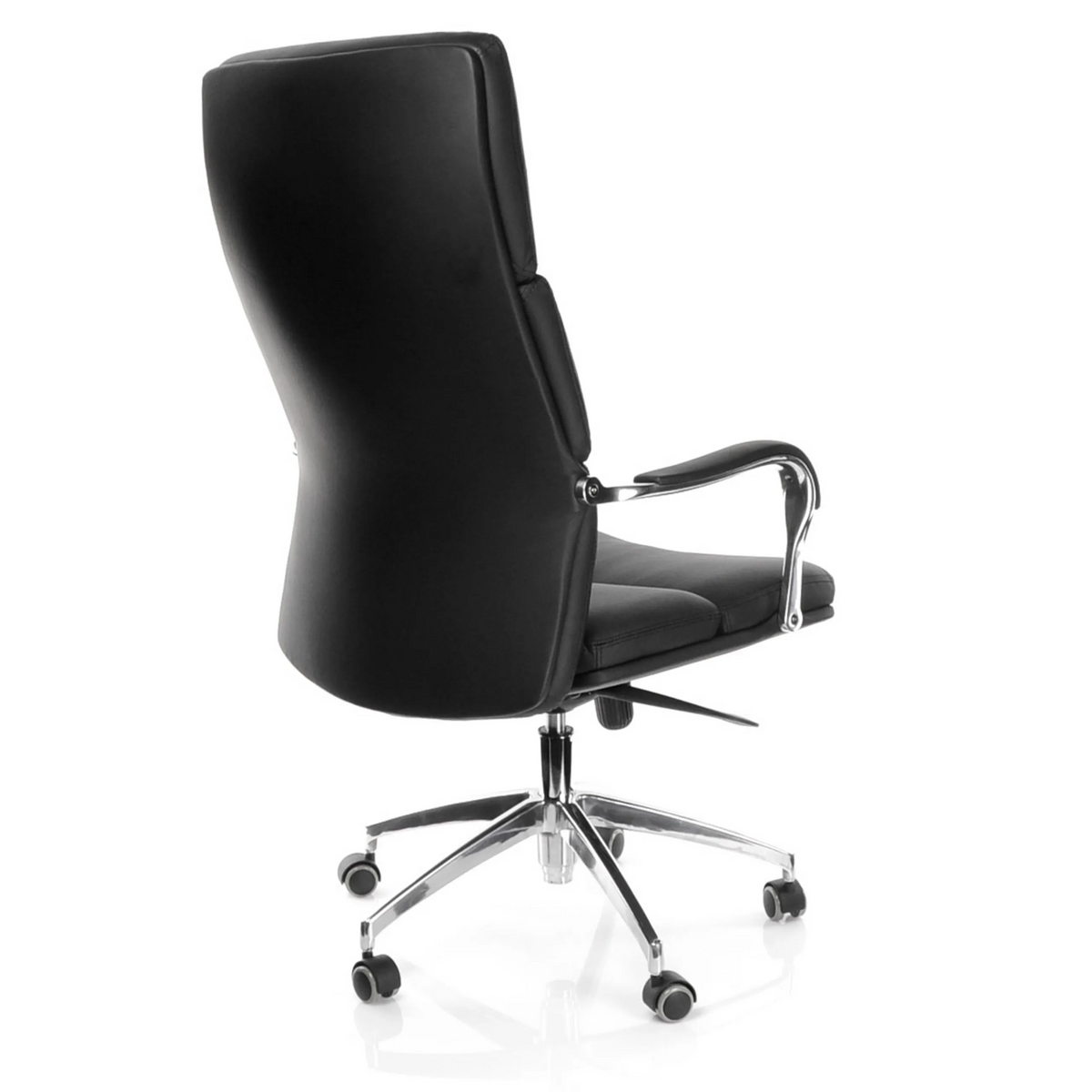 Black Professional Executive Chair BRUNELLO 20 with armrests and five-caster base by hjh OFFICE – 360-degree view (rear three-quarter view 120°)