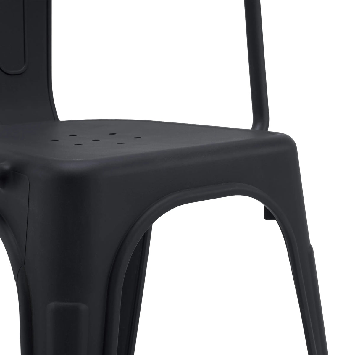 Seat with ventilation holes of the Vantaggio Poly bistro chair in black by hjh OFFICE