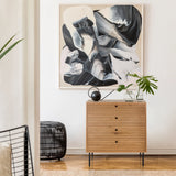 Chest of drawers LINNO K made of oak with three drawers and black legs by hjh LIVING