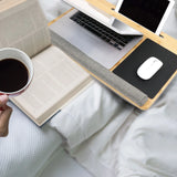 Grey COMFILAP Laptop Pad made of bamboo wood with mouse pad and tablet holder by hjh OFFICE