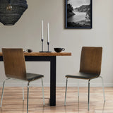 Two PERIA guest chairs with wooden shells, black seats and chrome legs by hjh OFFICE