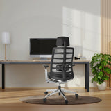 Black High End Office Chair SPINIO ELITE L with mesh backrest and headrest by hjh OFFICE