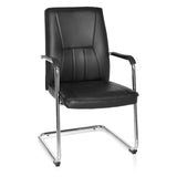 Black cantilever chair TILA with armrests and chrome frame by hjh OFFICE – 360-degree view (front view 20°)