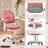 Adjustable backrest, armrest and seat height of the Kiddy Smart Step children's swivel chair by hjh OFFICE (AI-generated image)
