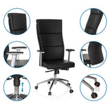 Luxury Executive Chair MONZA 20 in black with detailed views of the armrests, gas spring and castors by hjh OFFICE