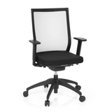 Black Professional Office Chair ASPEN with mesh back and five-caster base by hjh OFFICE – 360-degree view (front view 20°)