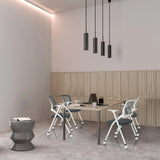 Grey PRIORITY II W folding chairs with white frames at a light-coloured meeting table by hjh OFFICE