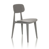 Grey Outdoor chair ARTIFO HOL with perforated backrest and seat by hjh OFFICE – 360-degree view (front three-quarter view 45°)