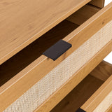 Black handle and Vienna wicker on the front of the Chest of drawers BOHEO K by hjh LIVING