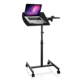 Black Standing desk VM-SL with laptop shelf, mouse pad and castors by hjh OFFICE