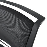Black mesh cover and plastic frame of the PADUA V guest chair by hjh OFFICE