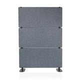 Grey FLEXMIUT EXTEND felt partition walls with three elements and black feet by hjh OFFICE