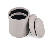 Open Nestup 1 side table with fabric cover and two removed lids by hjh LIVING