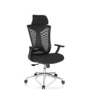 Professional Office Chair FALEO B in black with mesh backrest and headrest by hjh OFFICE