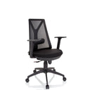 Home Office Chair FALUN BASIC in black with mesh backrest and armrests by hjh OFFICE