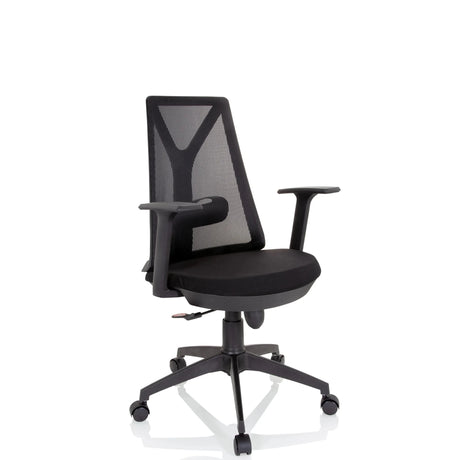 Home Office Chair FALUN BASIC in black with mesh backrest and armrests by hjh OFFICE