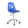 Blue Swivel Chair – Children FANCY I with paw print cut-outs and glossy base by hjh OFFICE