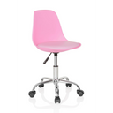 Pink Swivel Chair – Children FANCY II with glossy chrome base and castors by hjh OFFICE
