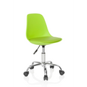 Children's swivel chair FANCY II in green with a shiny chrome base and castors by hjh OFFICE