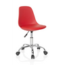 Red Swivel Chair – Children FANCY II with glossy chrome base and five castors by hjh OFFICE