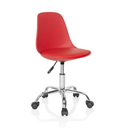 Red Swivel Chair – Children FANCY II with glossy chrome base and five castors by hjh OFFICE