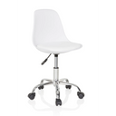 White Swivel Chair – Children FANCY II with shiny chrome frame and castors by hjh OFFICE