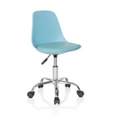 Turquoise Swivel Chair – Children FANCY II with shiny chrome frame and castors by hjh OFFICE