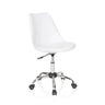 Home Office Chair FANCY PRO in white with curved seat shell and chrome frame by hjh OFFICE