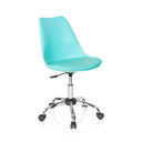 Home Office Chair FANCY PRO in turquoise with chrome base and castors by hjh OFFICE