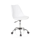Home Office Chair FANCY PRO in white with curved seat shell and chrome frame by hjh OFFICE