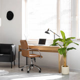 Green artificial plant BANANE I in a light-coloured pot next to a desk by hjh OFFICE