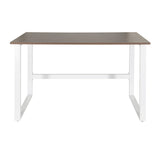 Office Desk WORKSPACE LIGHT I in walnut and white with U-shaped legs by hjh OFFICE – 360-degree view (front view 0°)