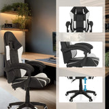 Gaming chair GAMEBREAKER W02 in black-white with adjustable armrests and gas lift by MyBuero