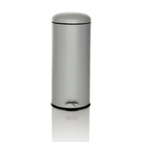 Grey wastepaper CLEAN VIII with lid and foot pedal by hjh OFFICE – 360-degree view (front view 0°)
