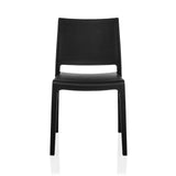 Black Outdoor chair T37 V with a simple backrest and four legs by hjh LIVING – 360-degree view (front view 0°)