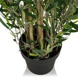Stems and leaves of the Artificial plant BAMBUS in a black plant pot by hjh OFFICE