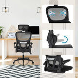 Home Office Chair ERGOMY FLEX in black with breathable mesh backrest and adjustable seat by MyBuero