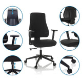 Adjustable features of the Professional Office Chair MATHES in black by hjh OFFICE