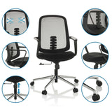 Home Office Chair SEDIOLO B in black with various detailed views of the functions by hjh OFFICE