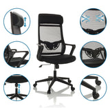 Home Office Chair NEKEO in black with adjustable details and castors by hjh OFFICE
