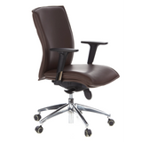 Dark brown Luxury Executive Chair MURANO 10 with armrests and five-caster base by hjh OFFICE – 360-degree view (front three-quarter view 60°)