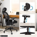 Adjustable headrest, armrests and seat height of the High End Office Chair VENUS BASE by hjh OFFICE (AI-generated image)