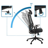 Adjustable backrest with 90 degree tilt and adjustment knob of the Professional Office Chair TRAMORE by hjh OFFICE