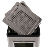 Stainless steel insert with grate cover of the Standing ashtray CLEAN I by hjh OFFICE