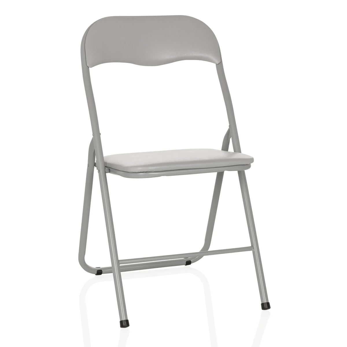 Grey Folding chair TUDELA BASIC with padded seat and backrest by hjh OFFICE – 360-degree view (front view 15°)
