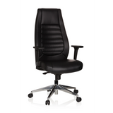 Black Professional Executive Chair VITORO with quilted backrest and five-caster base by hjh OFFICE – 360-degree view (front view 20°)