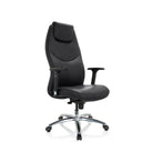 Black Professional Executive Chair FERRARA with integrated headrest and chrome base by hjh OFFICE
